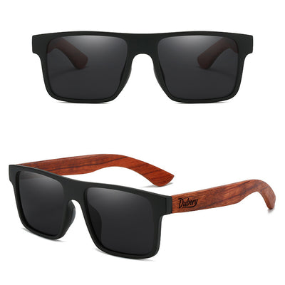 LinkMejor Vintage Wooden Polarized Sunglasses for Men Women UV400 Protection Fashion Square Sun Glasses for Driving Travel Fishing
