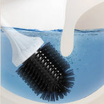 Tevorex Wireless Electric Silicone Head Toilet Brush Long Handle 360° rotation Cleaning Brush Household Bathroom USB Rechargeable White Cleaning Tools