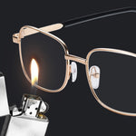 Clear HD Lenses Foldable Reading Glasses Anti-Blue Light Presbyopia Glasses Eye Protection Anti-fatigue Distance Glasses, Men's Women's Full-frame Alloy