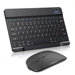 10 inch Mini bluetooth Keyboard and Mouse Set for iPad Xiaomi Huawei Phone Tablet Slim Wireless Mute Keyboard for Android IOS Windows