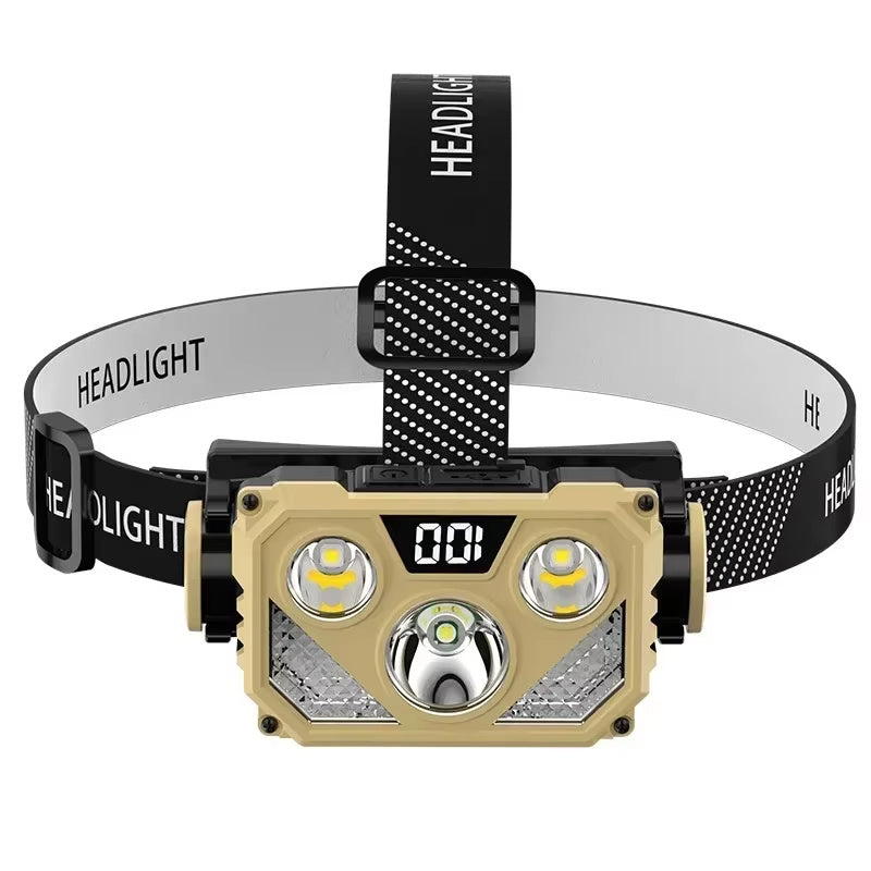 LinkMejor Rechargeable Headlamp With Blue Red Light Headlight LED Headlamp Outdoor Camping Fishing Forehead Flashlight Night Head Lamp
