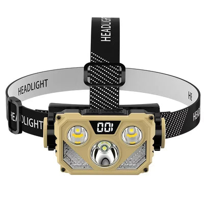 LinkMejor Rechargeable Headlamp With Blue Red Light Headlight LED Headlamp Outdoor Camping Fishing Forehead Flashlight Night Head Lamp
