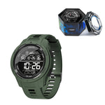 LinkMejor Men's Sports LED Luminous Digital Watch Multifunctional Waterproof Comfortable TPU Strap Electronic Watch
