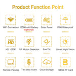 [US Direct] LinkMejor QF280 1080P Solar Powered WiFi PTZ Security Camera Night Vision Two-way Audio IP66 Waterproof CCTV Home Surveillcance Cameras