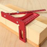 LinkMejor Adjustable 180 Degree Aluminum Alloy 3D Triangle Measuring Ruler Protractor Carpentry Square Metric Inch Scale CNC Scribing Tool