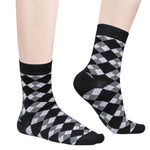 LinkMejor 5 Pairs Of Men's Trendy Checkered Pattern Mid Calf Crew Socks, Breathable Cotton Blend Comfy Casual Sports Socks For Outdoor Fitness Basketball Running
