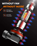 LinkMejor F1 Pair 4W 380LM Car LED Headlight Blubs 6000K Cool White IP67 Waterproof LED Fog Light Bulbs