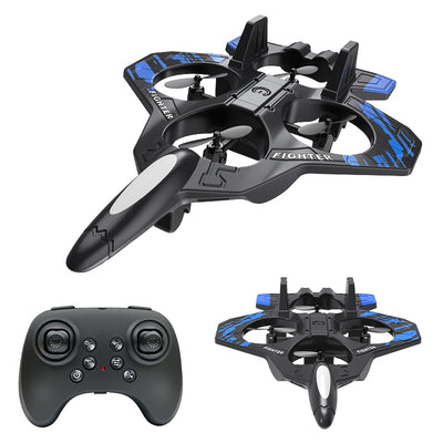 LinkMejor L101 2.4G EPP Hover Fighter Glider One-Key Circling 360° Roll 4 Turbofans 4CH LED RC Drone Airplane Quadcopter Stunt Glider RTF