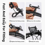 WEST BIKING Bike Holder Aluminum Alloy 180° Adjustable Shockproof Anti-fall Handlebar Holder Suit for 55-100mm Cell Phones for Motorcycle Bicycle Scooter