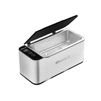 Mugle 40W Portable Jewelry Cleaner 46kHz U1trasonic Vibration Power with Touch Screen 4 Cleaning Times Setting and 304 Stainless Steel Tank for Glasses Watches