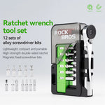 LinkMejor 12-in-1 Portable Mini Bicycle Repair Tools Kit Multifunction Aluminum Alloy Bike Ratchet Wrench Screwdriver Maintenance Set for Road MTB