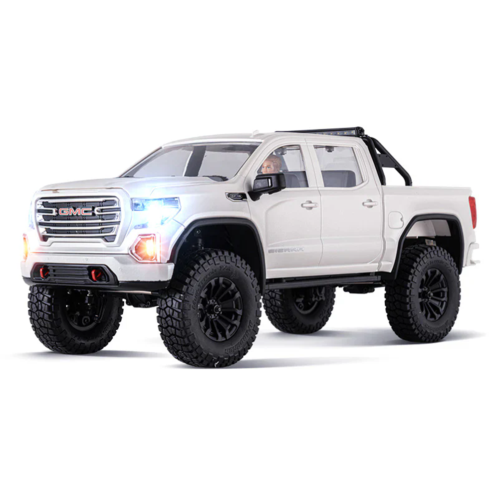 LinkMejor FCX18S GMC Sierra 2019 RTR 1/18 2.4G 4WD Brushless RC Car Officially Licensed Two Speed Metal Frame Gear Portal Axles Oil Shocks LED Light Pickup Off-Road Climbing Truck Vehicles Models Toys