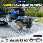 1700 lbs Capacity Heavy Duty Truck Loading Ramp Portable Pickup Includes Gloves Secure Clamps