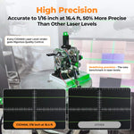 LinkMejor CM-S03 Laser Level 12 Lines LCD Display Green Beam 3x360° Self Leveling Tool IP54 Rechargeable Battery Remote Control for Construction Alignment