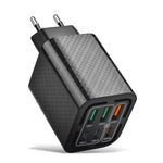 BK320-3A3C PD50W 6-Port USB PD Charger 3USB-A+3USB-C PD3.0 QC4.0/3.0/2.0 FCP Fast Charging Wall Charger Adapter EU Plug US Plug for iPhone 16 16 Pro 15 14 13 Pro Max for Huawei Pura X for Samsung Galaxy S25 Ultra
