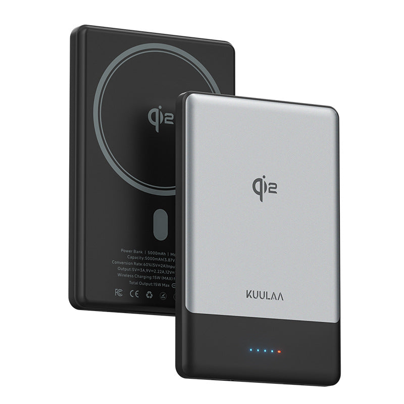 LinkMejor KL-YD79 20W 19.35Wh 5000mAh Wireless Magnetic Power Bank Ultra-slim External Battery Power Supply with 1 Input & 2 Outputs Fast Charging for iPhone 17 17Pro 16 Pro Max 15 14 13 for Xiaomi 17pro for Huawei Mate XTs for OPPO for VIVO