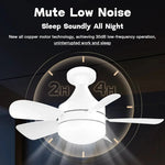 Elfeland 18 Inch E27 Screw Head Fan Light Remote Control Three Color Dimming Detachable Fan Leaf Household Silent Small Fan Light
