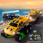 LinkMejor Q235 Q236 YW RTR Q Version 1/64 2.4G RWD Mini Alloy RC Car Six Wheel Off-Road Pickup Truck LED Light Support App Remote Control Three Speed Vehicles Models Pocket Toys Desktop Collection Gift For Boys