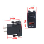 12-24V Dual USB Car Charger Socket Type-C PD QC3.0 LED Voltmeter Waterproof Fast Charge Adapter for Bus Trailer Boats Marine