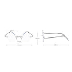 Vintage Round Rimless Reading Glasses UV protection Anti-blue light Presbyopia Eyeglasses with Case