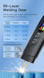 HU-10B Spot Welder 1.4 Inch LCD Screen Dual Mode 800A Output Compact Handheld Welding Machine Type-C Charging