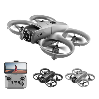 LinkMejor D16 WiFi FPV with Dual Camera 180° Electrically Adjustable Optical Flow Hover Automatic Obstacle Avoidance Circle Protection Kids Gifts 2.4G 4CH 6-Axis Remote Control RC Toys Drone Quadcopter RTF
