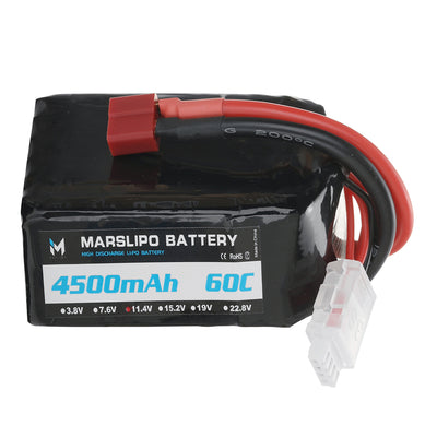LinkMejor 11.4V 4500mAh 60C 3S Lipo Battery T Plug with XT60 Adapter for RC Model Toys