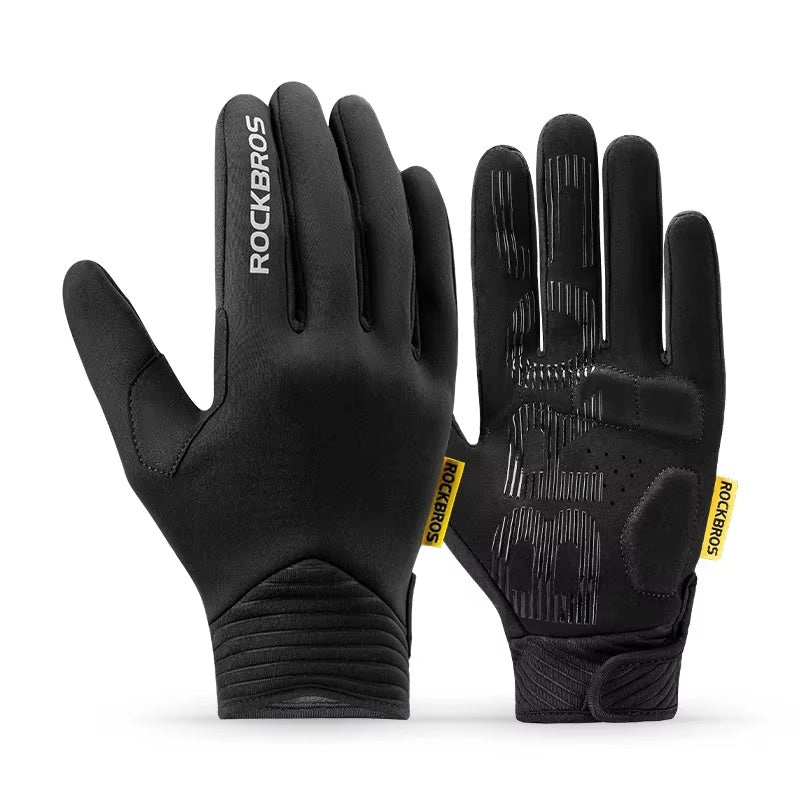 LinkMejor Cycling Gloves Touch Screen Winter Thermal Fleece Warmer Windproof Full Finger Non-slip Gloves for Riding Hiking Climbing