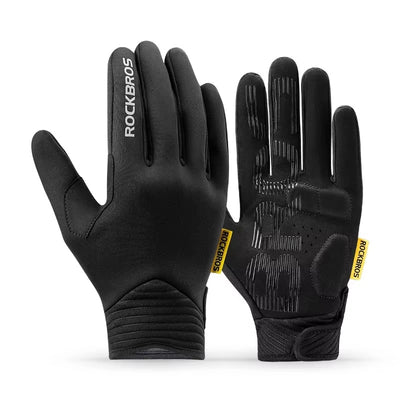 LinkMejor Cycling Gloves Touch Screen Winter Thermal Fleece Warmer Windproof Full Finger Non-slip Gloves for Riding Hiking Climbing
