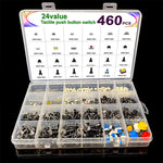 460PCS Tact Switch Push Button Switch Micro Switch For Car Remot/TV/Toys/Home Use Button Caps Kit
