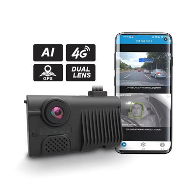 Samaeye SD21 4K AI Dash Cam Dual Lens 4G GPS Tracker WiFi ADAS DMS Driver Monitoring Face Recognition SOS DVR Driving Recorder