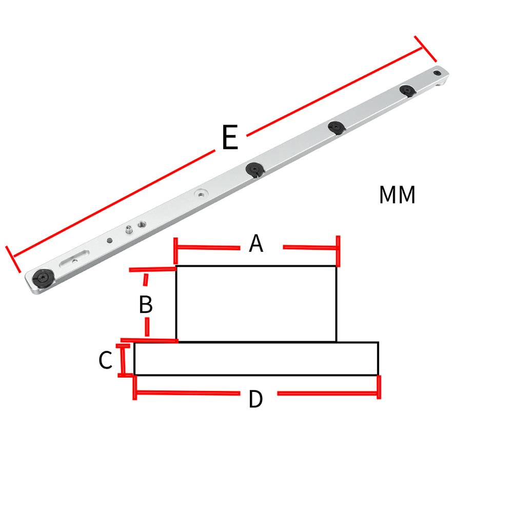LinkMejor Custom Slider Miter Bar Fit For U Shape or T Shape Slot Customized According To Your Drawing Please note the size information