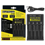 Lii M4S Smart Battery Charger 4 Slot Fast Charging 4 Touch Control Multi Working Modes Rechargeable Battery with LCD Display