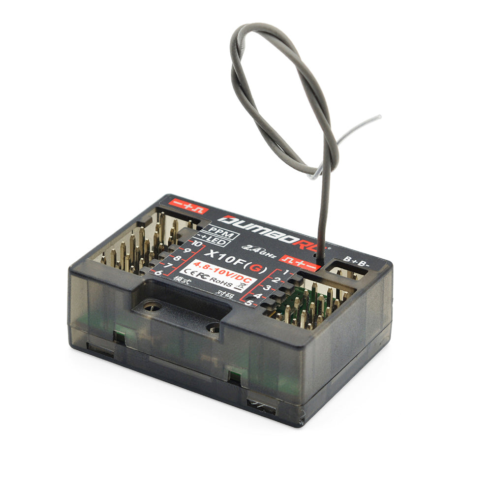 Dumborc P10F/P10FG 2.4GHz 10CH Receiver PPM Output Built-in Gyroscope for X6 X6PM DDF-350 Radio Transmitter RC Airplane Car Boat Model Part