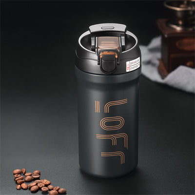 IPRee 600ml/21OZ Portable Thermal Coffee Mug with Straw Double Wall Insulated Sublimation Tumble Leakproof Water Thermos Portable Coffee Cup