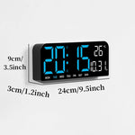 9 Inch Large Digital Wall Clock Temperature Date Week Timing Countdown Light-sensing Table Clock 2 Alarm 12/24H LED Alarm Clock