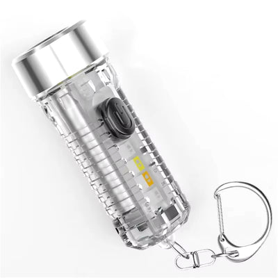 LinkMejor LED Mini Keychain Flashlight Portable Keyring Pocket Torches Type-C USB Charging for Outdoor Camping Hiking Emergency Lighting