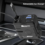4 in 1 Retractable Car Charger Support 120W USB C Car Charger Adapter with 2 USB Ports Car Phone Charger for Samsung