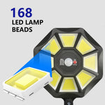 168COB Solar Motion Sensor Wall Light with 360° Rotation Remote Control IP65 Waterproof Outdoor Security Floodlight