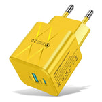 BK-315 PD25W 2-Port USB PD Charger USB-A+USB-C PD QC3.0 Fast Charging Wall Charger Adapter EU Plug for iPhone 16 16 Pro 15 Pro Max 14 13 for Huawei Mate 70 Pro for Xiaomi 15pro