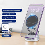 Strong Magnetic Phone Holder Foldable Design 360° Adjustable Vacuum Car Mount for Car Desk Bathroom Magnetic Bracket
