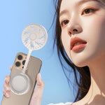Magnetic Suction Fan USB Rechargeable 900mAh Foldable Mini Fan 3 Speed Adjustable Quiet Cooling Portable Multi-Angle Desktop Fan for Study Office