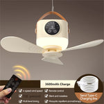 IPRee 2 in 1 Portable Fan Camping Light 3600mAh Rechargeable Outdoor Camping Tent Fan New Remote Control Household Ceiling Fan Lighting