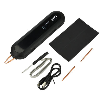 Small Handheld Spot Welding Machine 12-Level Power Manual/Auto LED Light 0-9 2200mAh Li-Poly 800A 4.2V Output Type-C 0.1-0.25mm Welding Pure Copper Needles ABS Shell