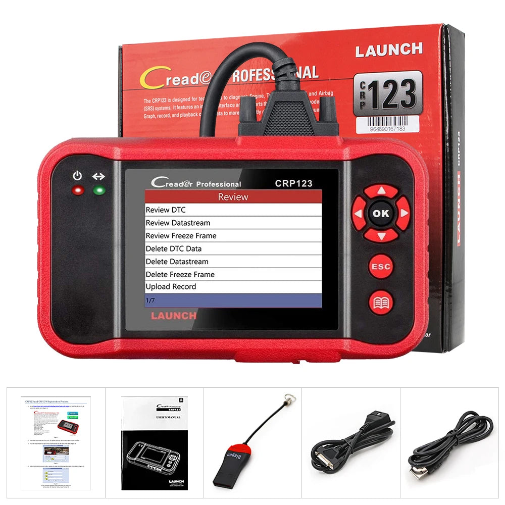 LinkMejor CRP123 V2.0 OBD2 Car Diagnostic Scanner Engine Transmission AirBag ABS X431 Xrp 123 Code Reader Scanner Better Than Vii+ ms509