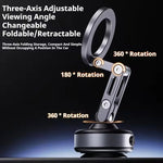 360 Magnetic Phone Holder Strong Suction Dual Vacuum Mount 360 Rotation Universal Fit Aluminum Alloy Type-C Rechargeable Car Phone Bracket