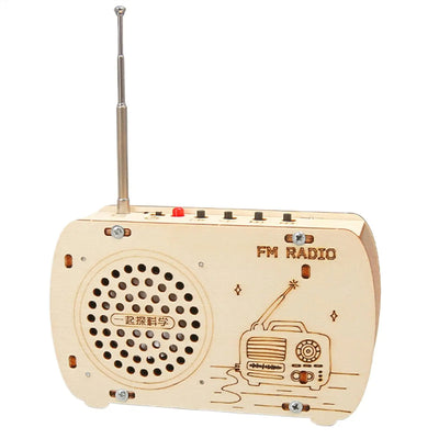 DIY Handmade Wood Radio Kit Educational STEM Electronic Learning Toy Radio for Assembly Scientific Experiment