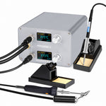 HandSkit EDP-122 Dual Electric Desoldering Soldering Station 120W AC 100-240V 150-480°C OLED Dual Display T12 Soldering Iron Handle Rotary Encoder Control