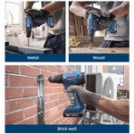 LinkMejor 183-L for Bosch Cordless Impact Drill 18V Brushed Motor 56Nm Torque LED Light Two Speed Metal Chuck