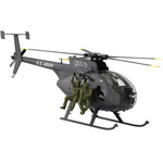 LinkMejor F118S 1:16 Scale MH-6 MD500 Little Bird 2.4G 9CH GPS Stabilized Flybarless RC Helicopter RTF